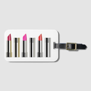 Lippenstift cosmetologie chroom roze rood girly bagagelabel