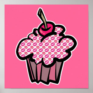 lippenstift cupcake poster