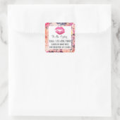 Lippenstift Distributeur Bloemen Kiss Re-Order Lab Vierkante Sticker (Tas)