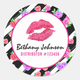 Lippenstift Distributeur Glam Roos Kiss Verpakking Ronde Sticker