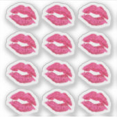 Lippenstift Distributeur Glam Roze Kus Lippen Plan Sticker (Voorkant)
