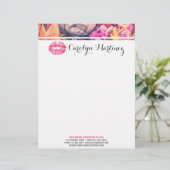 Lippenstift Distributeur Marketing Bloemen Kiss Li Briefhoofd Ontwerp (Staand voorkant)