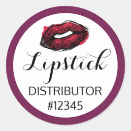 Lippenstift Distributeur Red Lips Kiss Verpakkings Ronde Sticker