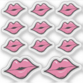 Lippenstift Distributeur Roze Kus Kissing Lip Plan Sticker (Voorkant)