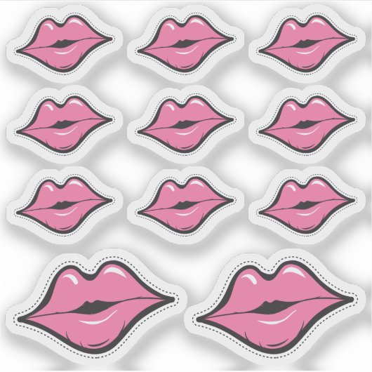 Lippenstift Distributeur Roze Kus Kissing Lip Plan Sticker (Voorkant)