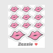 Lippenstift Distributeur Roze Kus Kissing Lip Plan Sticker (Vel)
