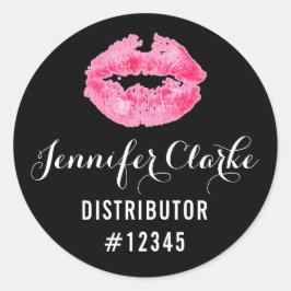 Lippenstift Distributeur Roze Lippen Kiss Verpakki Ronde Sticker