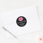 Lippenstift Distributeur Roze Lippen Kiss Verpakki Ronde Sticker (Envelop)