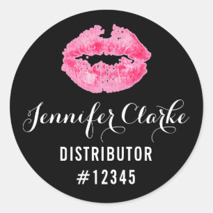 Lippenstift Distributeur Roze Lippen Kiss Verpakki Ronde Sticker