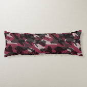 Lippenstift en donker mauve camouflage abstract lichaamskussen (Achterkant)