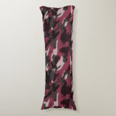 Lippenstift en donker mauve camouflage abstract lichaamskussen (Voorkant Verticaal)