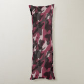 Lippenstift en donker mauve camouflage abstract lichaamskussen (Achterkant (Verticaal))