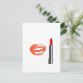 lippenstift en lippen briefkaart (Staand voorkant)