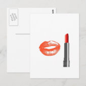 lippenstift en lippen briefkaart (Voorkant / Achterkant)