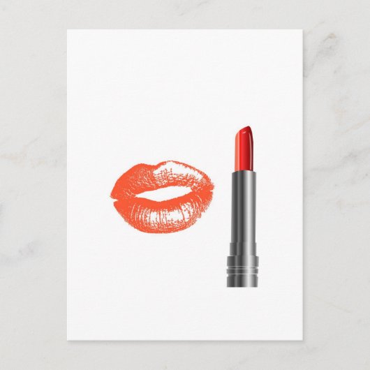 lippenstift en lippen briefkaart (Voorkant)