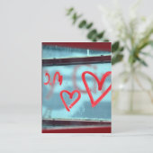 Lippenstift hart op venster briefkaart (Staand voorkant)