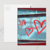 Lippenstift hart op venster briefkaart (Voorkant / Achterkant)