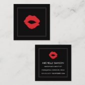 Lippenstift Kiss Make-up Artiest Vierkante Visitekaartje (Voorkant / Achterkant)