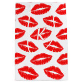 Lippenstift Kiss Patroon Rood en Wit Monogram Medium Cadeauzakje (Voorkant)