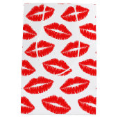 Lippenstift Kiss Patroon Rood en Wit Monogram Medium Cadeauzakje (Achterkant)