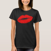 Lippenstift kus rode lippen vrouwen t-shirt (Voorkant)