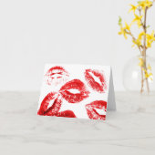 Lippenstift Kusjes Kus Lip Afdruk Liefde Valentijn Kaart (Gele Bloem)