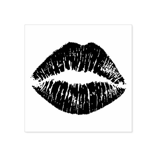 Lippenstift kussen op lippen rubberstempel (Afrduk)