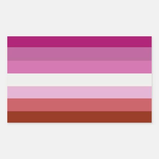 Lippenstift Lesbische Pride Kleuren - Rechthoekige Sticker (Voorkant)