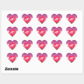 Lippenstift Lesbische Pride Vlag en Lippen Hart Sticker (Vel)