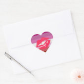 Lippenstift Lesbische Pride Vlag en Lippen Hart Sticker (Envelop)