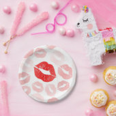 Lippenstift Lippen Papieren Bordje (Feest)
