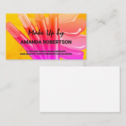 Lippenstift | Make-upkunstenaar Visitekaartje (Voorkant / Achterkant)