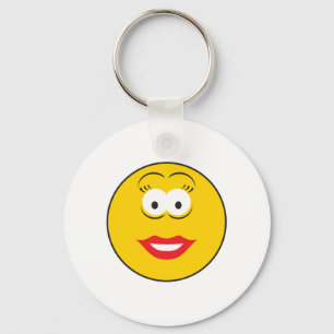 Lippenstift Meisje Gezicht Sleutelhanger