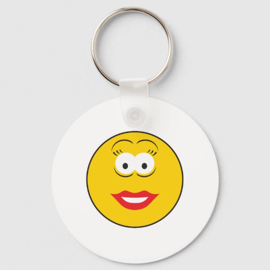 Lippenstift Meisje Gezicht Sleutelhanger (Voorkant)