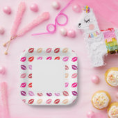 Lippenstift Print Papier Borden Papieren Bordje (Feest)