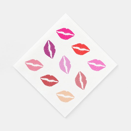 Lippenstift Print Papieren servetten (Hoek)