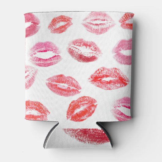 Lippenstift prints: diverse vrouwenlippen. blikjeskoeler (Voorkant)