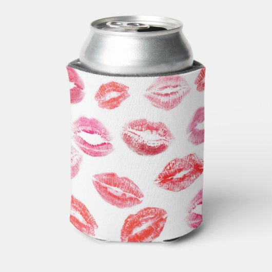 Lippenstift prints: diverse vrouwenlippen. blikjeskoeler (Blikje Achterkant)