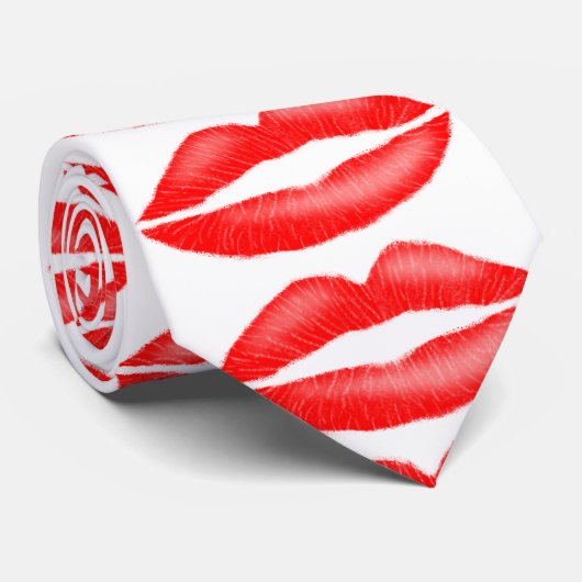 Lippenstift Rode Verleidelijke Vrouwelijke Lippen Stropdas (Opgerold)