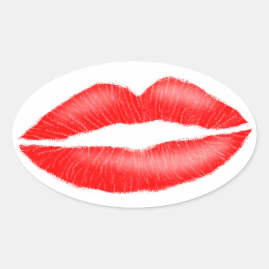 Lippenstift rood verleidelijk Vrouw Lippen Ovale Sticker (Voorkant)
