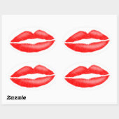 Lippenstift rood verleidelijk Vrouw Lippen Ovale Sticker (Vel)