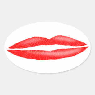 Lippenstift rood verleidelijk Vrouw Lippen Ovale Sticker