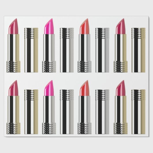 Lippenstift schoonheid make-up cosmetische zilver  cadeaupapier (Vlak)