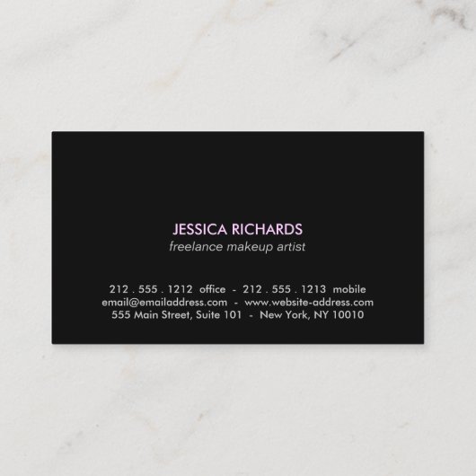 Lippenstift Trio Logo Make-up Artiest Glitter Ombr Visitekaartje (Achterkant)