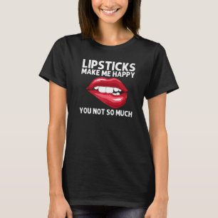 Lippenstift voor vrouwen Meisjes Lip Bijten Rode L T-shirt