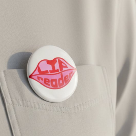 Lipreader badge doof gehoor lippensprei ronde button 5,7 cm