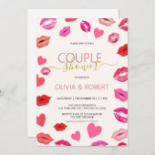 Lips and hearts Koppel Bruisfeest Uitnodiging (Voorkant / Achterkant)