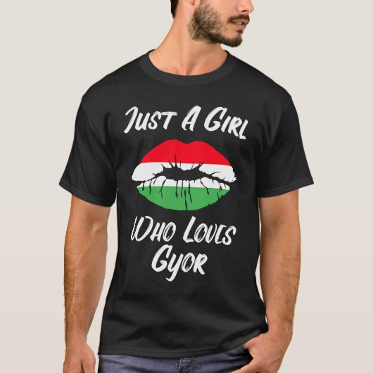 Lips and Mouth Love Hungarian Flag Gyor T-shirt (Voorkant)