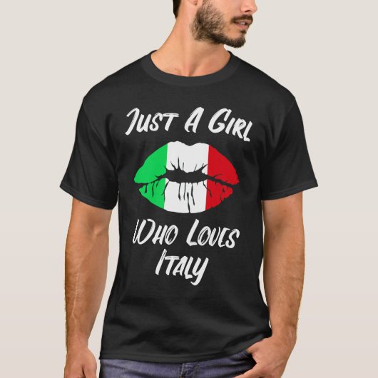 Lips and Mouth Love Italiaanse vlag T-shirt (Voorkant)