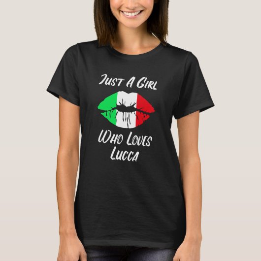 Lips and Mouth Love Italian Flag Lucca T-shirt (Voorkant)